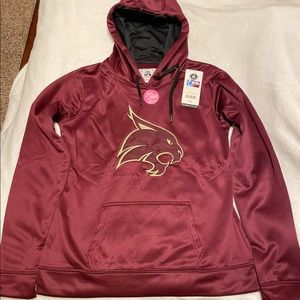 New with tags WomenTexas State Bobcat pullover size L (M) runs small